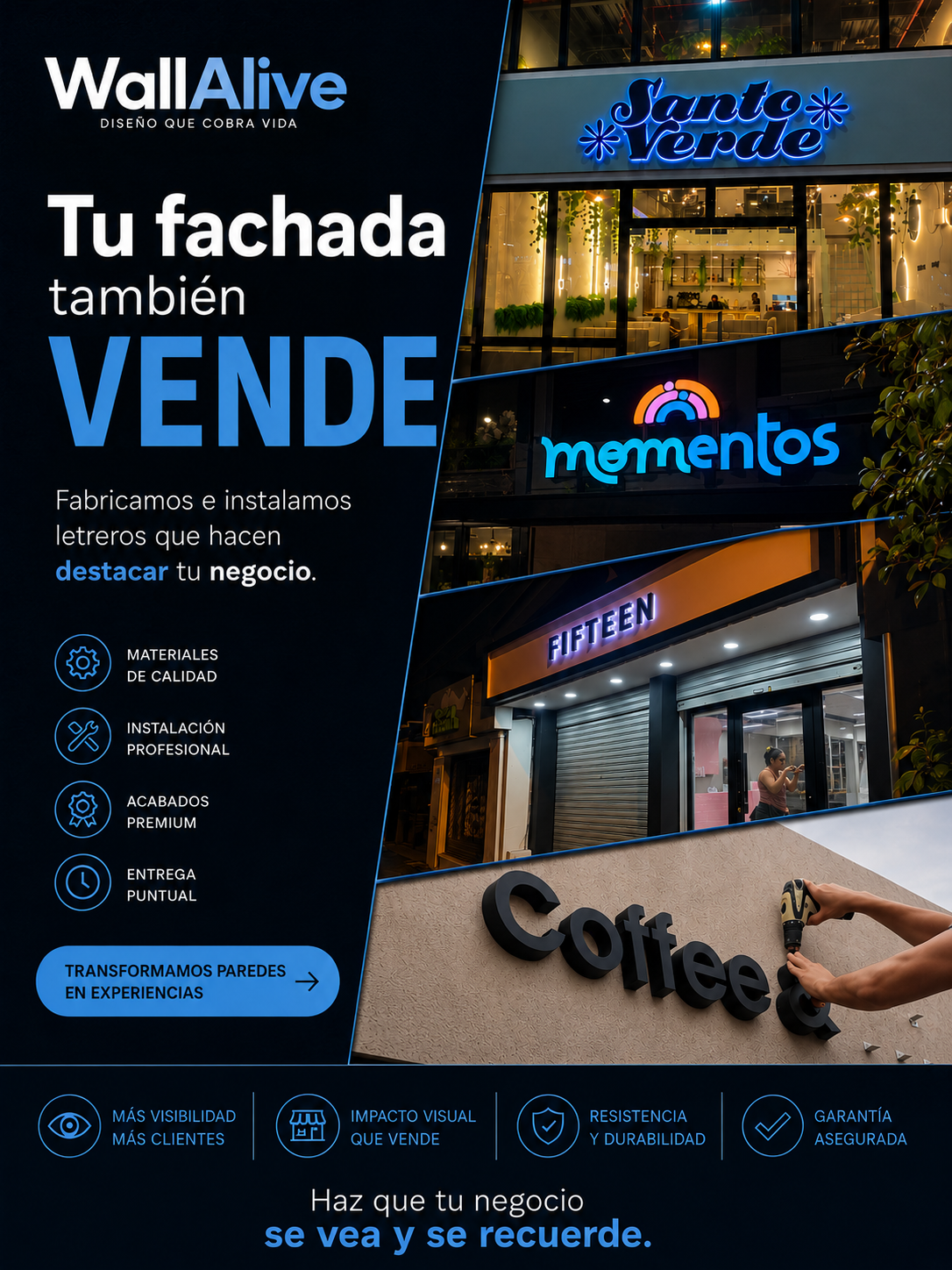 fabricacion e instalacion de letreros para locales en samborondon